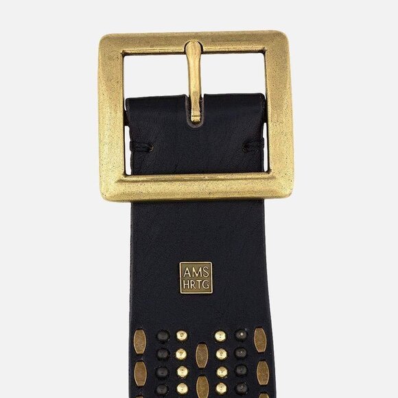 Amsterdam Heritage NWT Studded Leather Daya Belt - Black - Picture 4 of 6